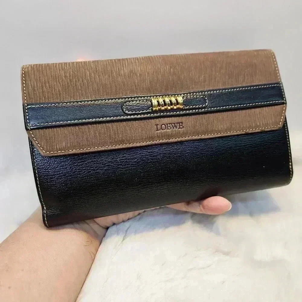 LOEWE Velazquez Embossed Leather Long Wallet  Mini Wallet